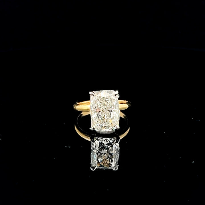 The Minimalist Majesty Ring: 5.0ct Cushion cut Diamond Ring