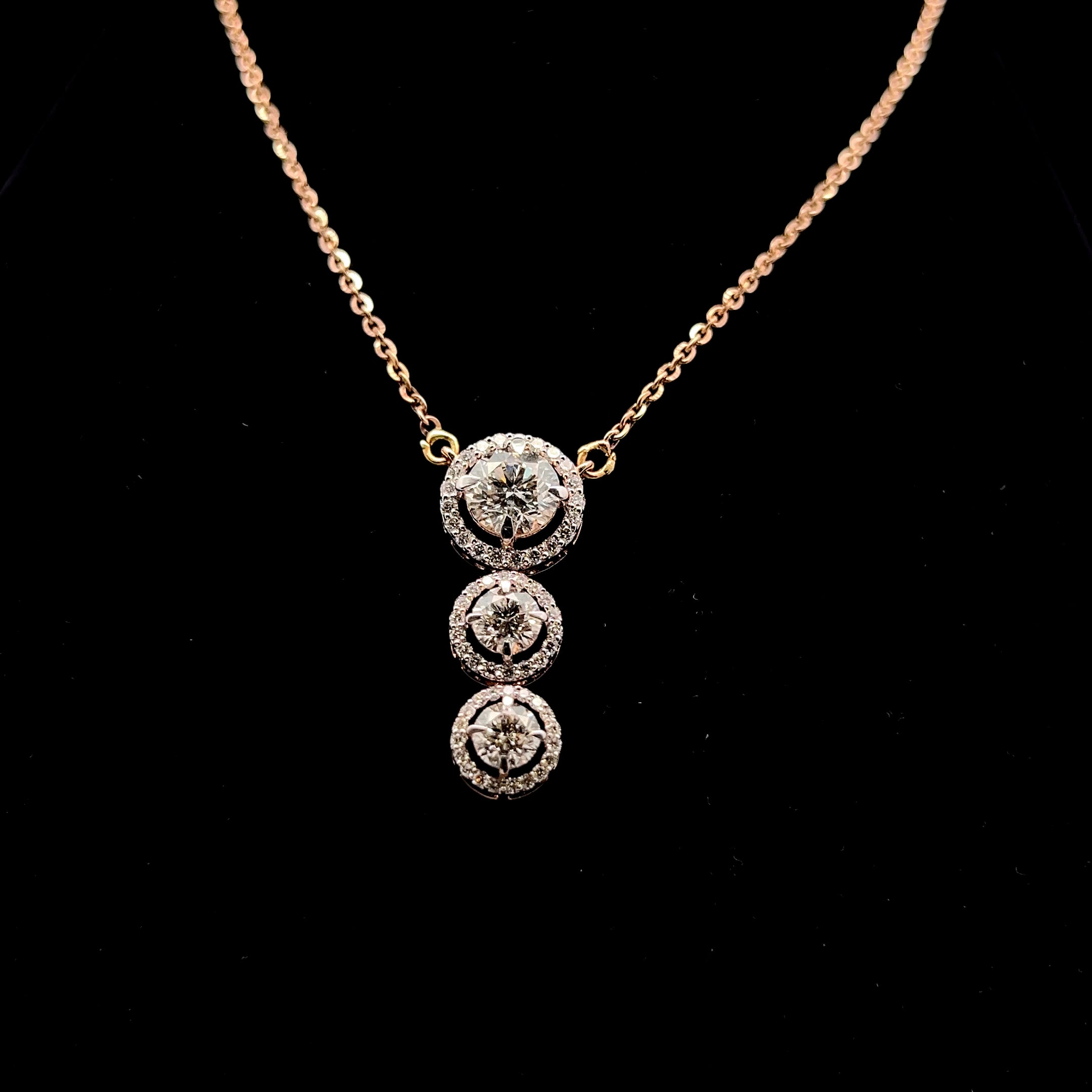 Elegant Three-Drop Pendant Necklace