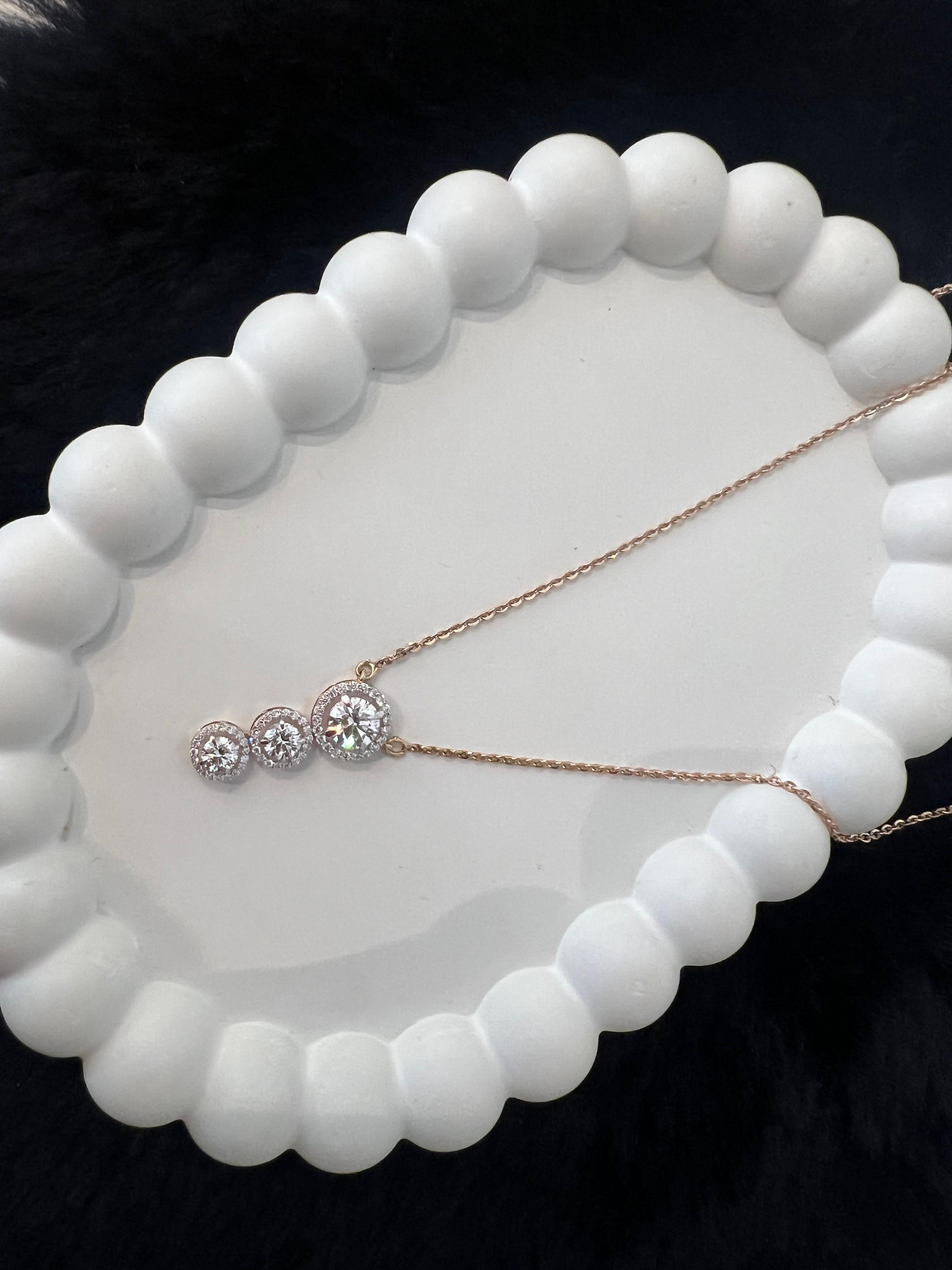 Elegant Three-Drop Pendant Necklace