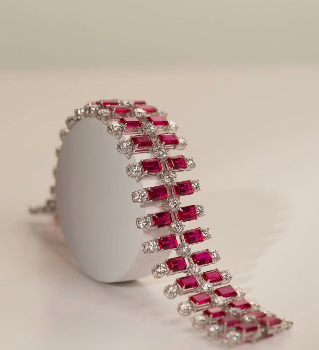 Elegant lab grown Pink Sapphire Wrist Circlet