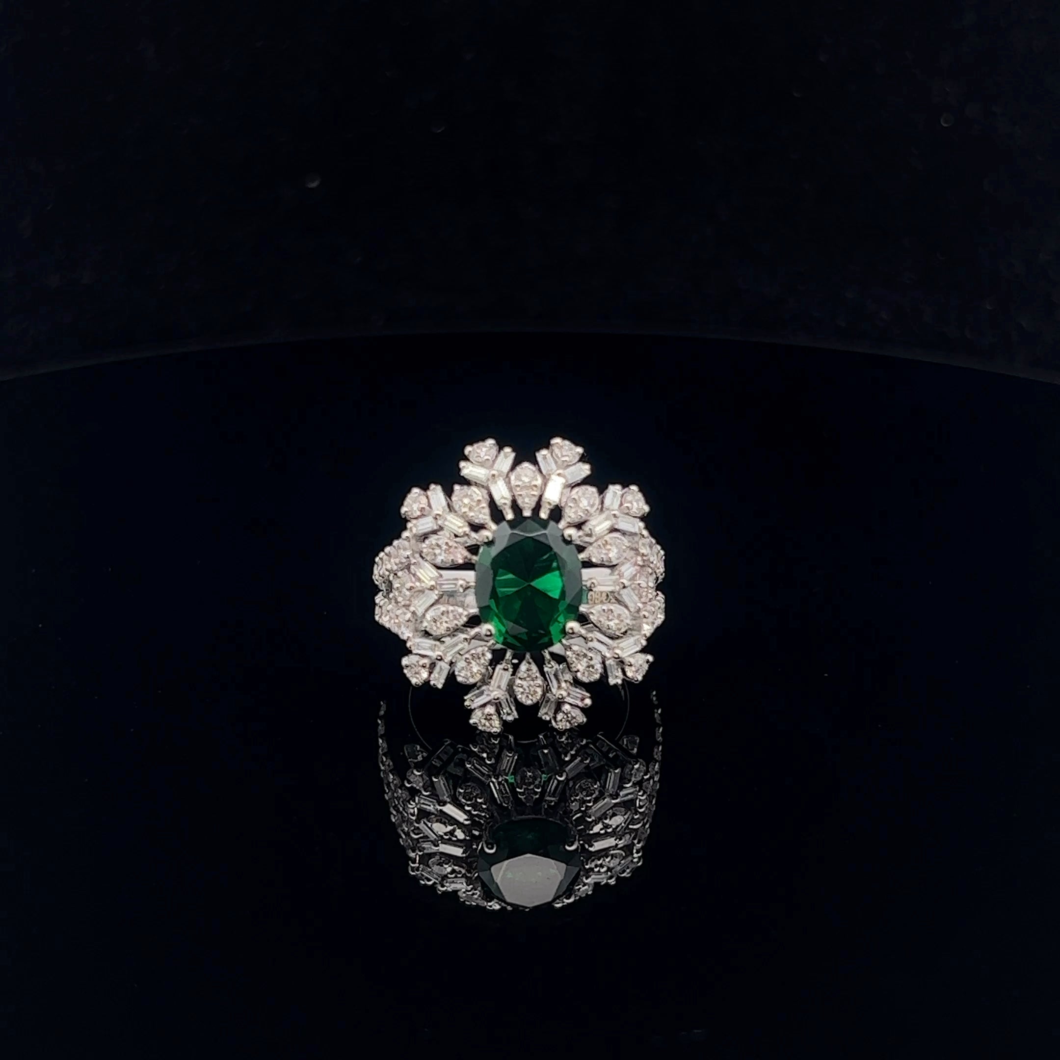 Frost Bloom Cocktail Ring