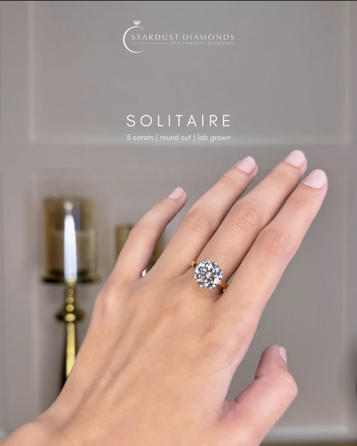 Exquisite 5.0ct Solitaire Diamond Ring