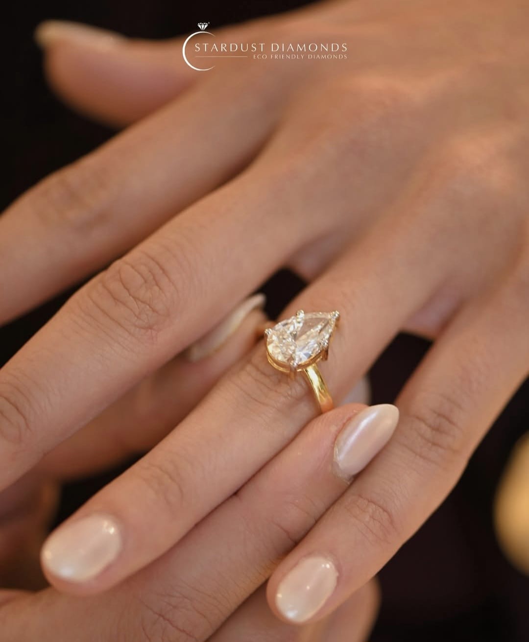 Pear Solitaire Diamond Ring: 2.5ct