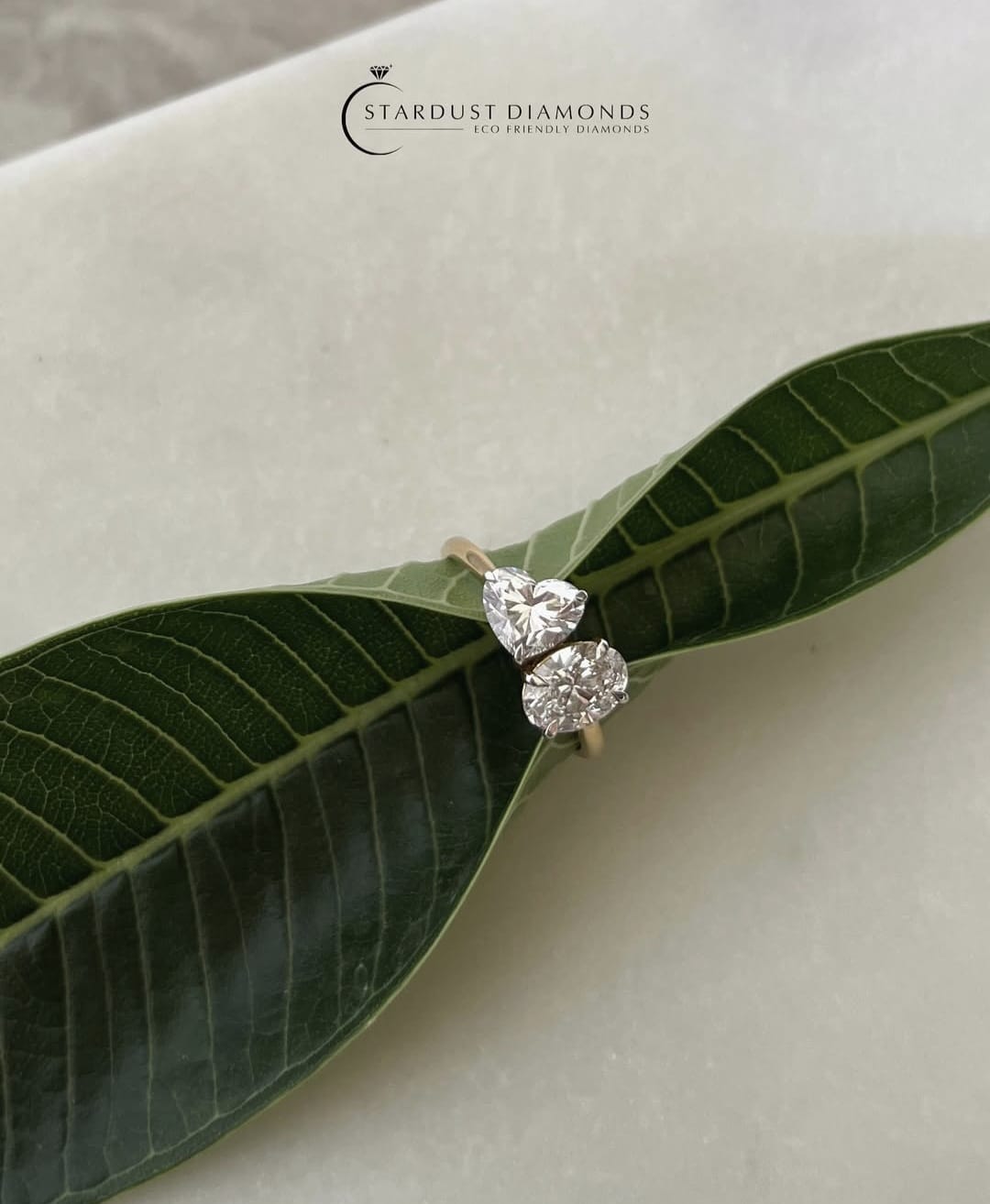 toi et moi Elegance: Oval & Heart Diamond Statement Ring