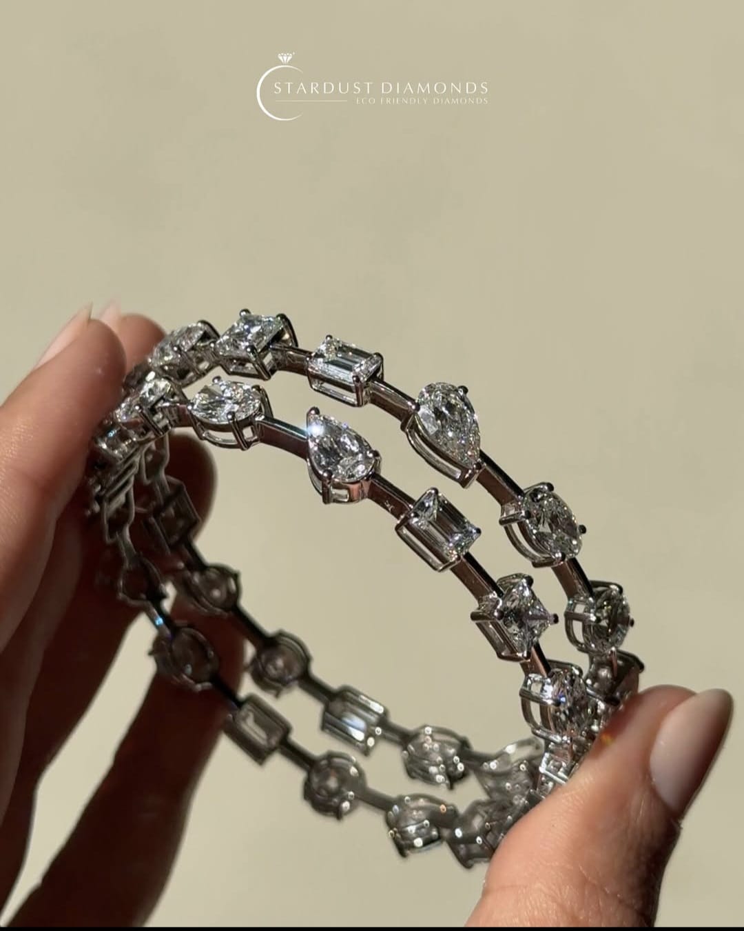 Exquisite Multishape Bangle Pair