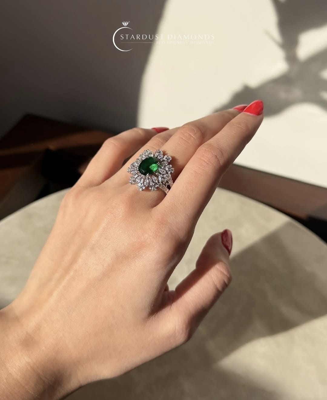 Frost Bloom Cocktail Ring