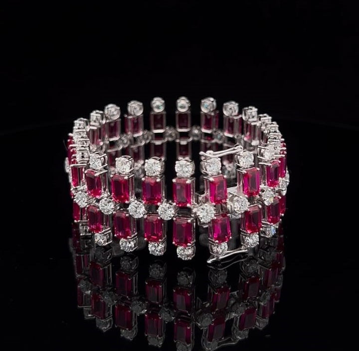 Elegant lab grown Pink Sapphire Wrist Circlet