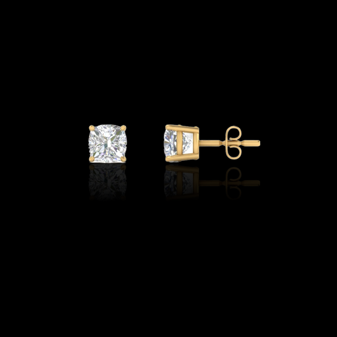 2.0 Ctw Cushion Solitaire Studs