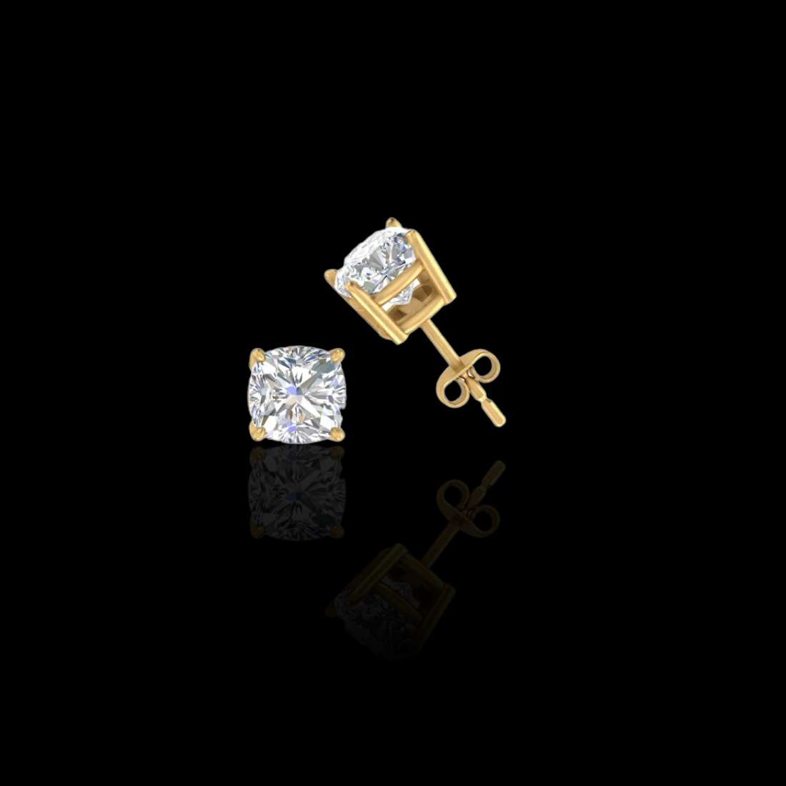 2.0 Ctw Cushion Solitaire Studs