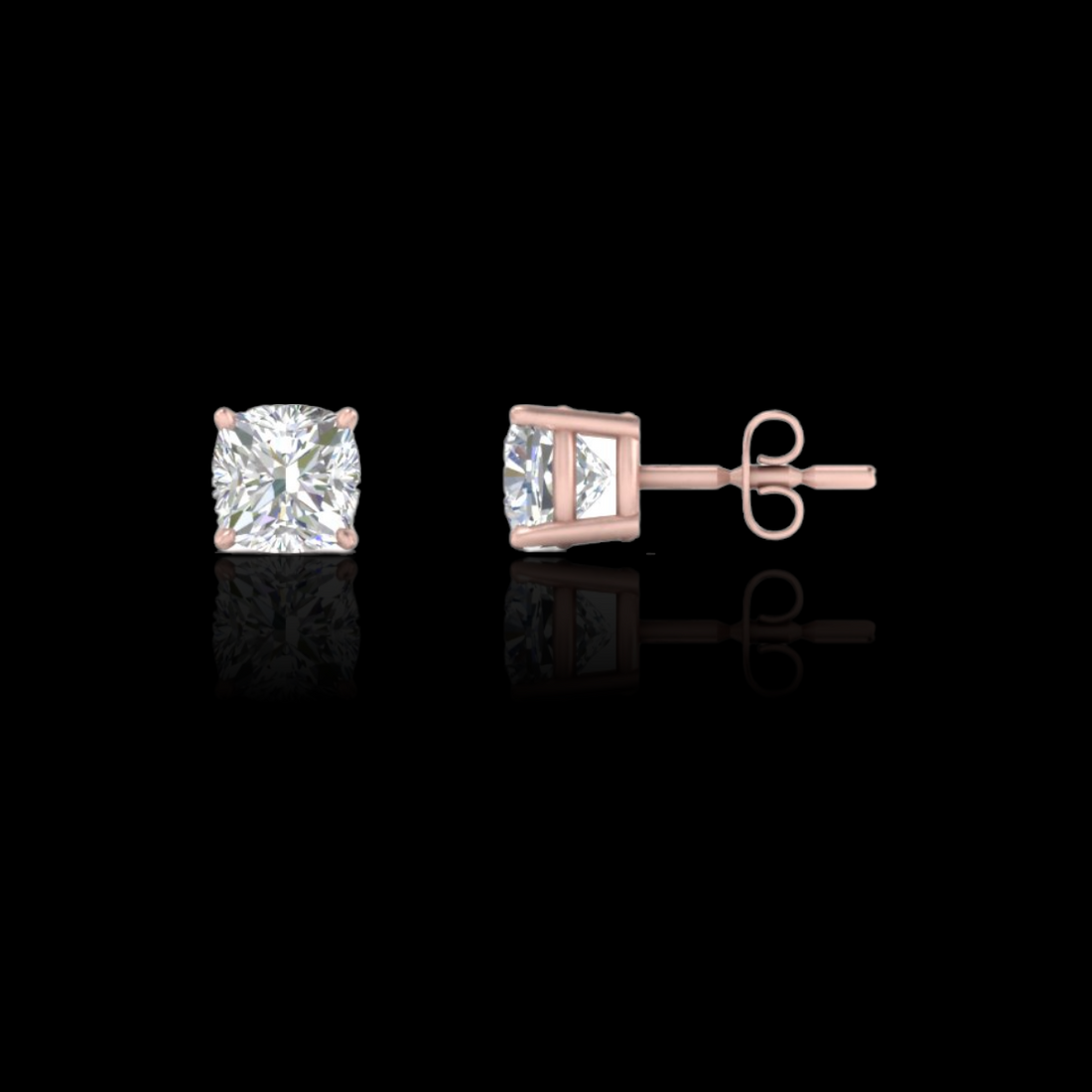 2.0 Ctw Cushion Solitaire Studs