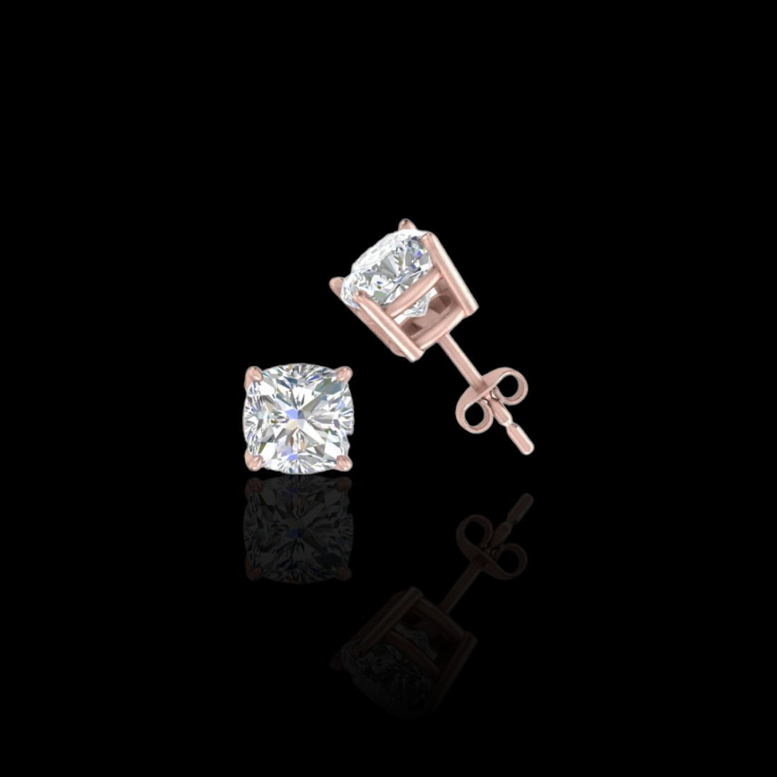 2.0 Ctw Cushion Solitaire Studs