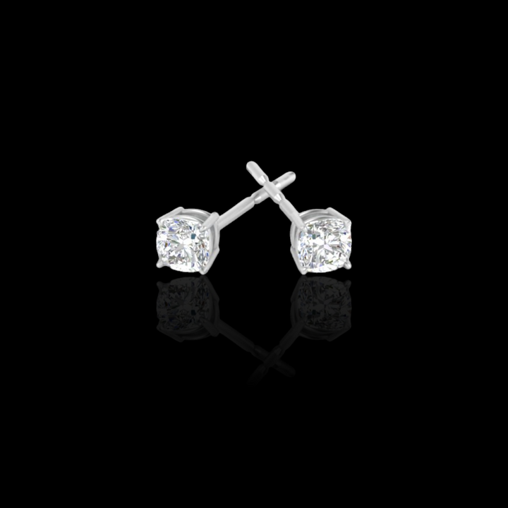 2.0 Ctw Cushion Solitaire Studs