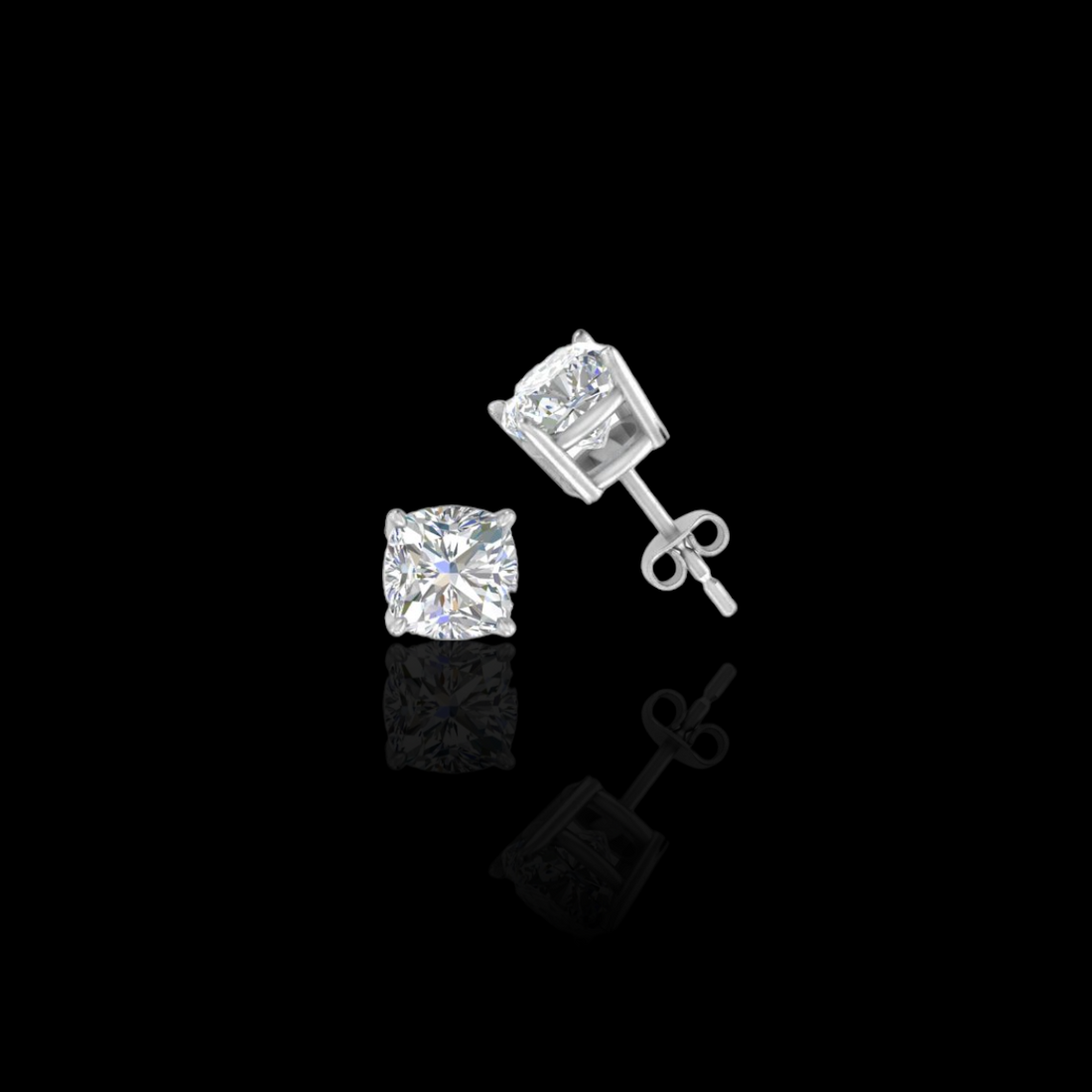 1.0 Ctw Cushion Solitaire Studs