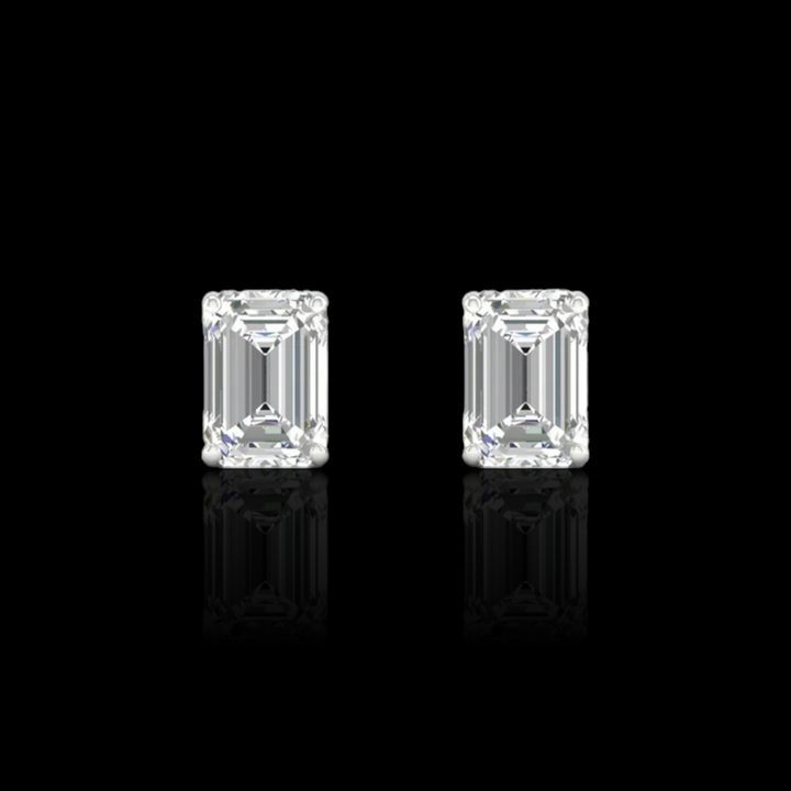 2.0 Ctw Emerald Solitaire Studs