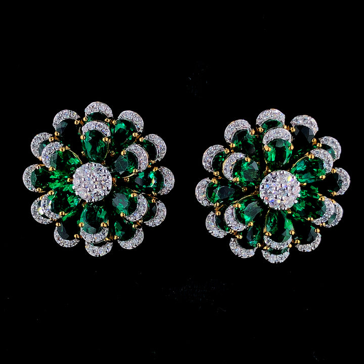 Emerald Flower Earrings