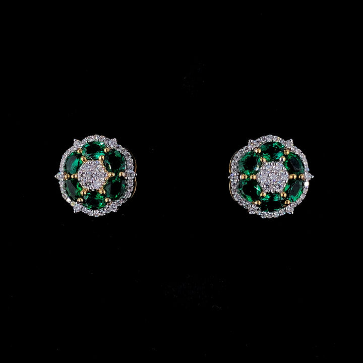 Jade Emerald Stud Earrings