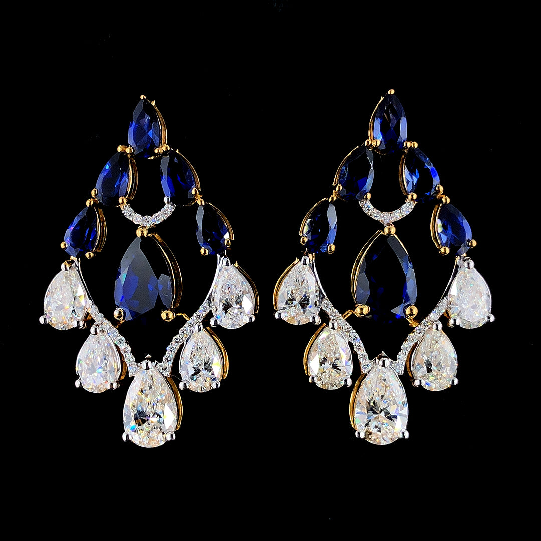 Elegant Sapphire and Diamond Earrings