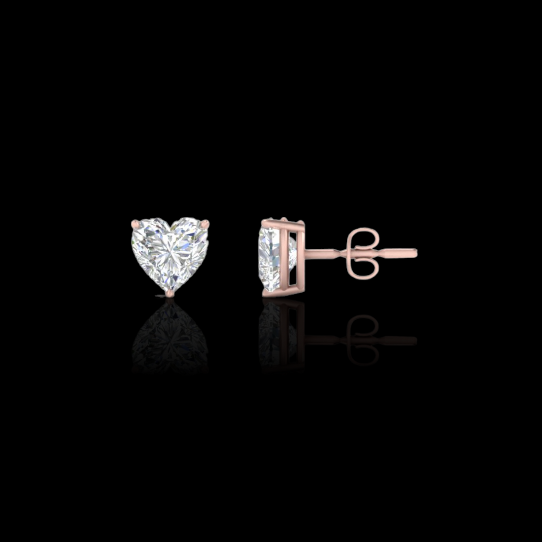 2.0 Ctw Heart Solitaire Studs