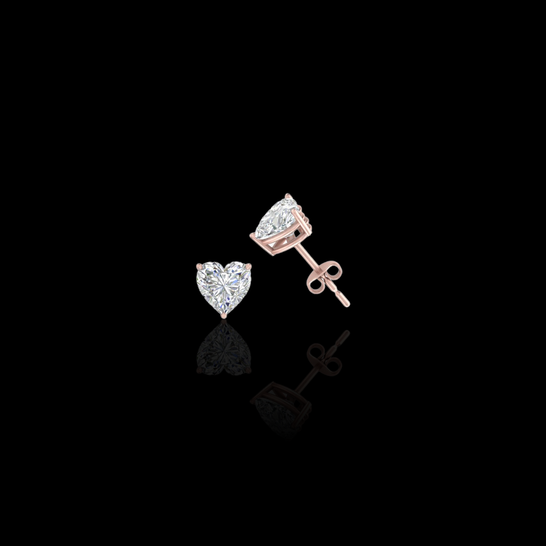 2.0 Ctw Heart Solitaire Studs