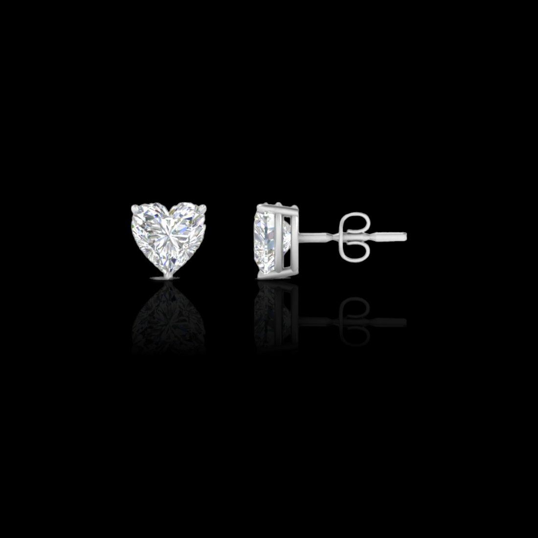 2.0 Ctw Heart Solitaire Studs