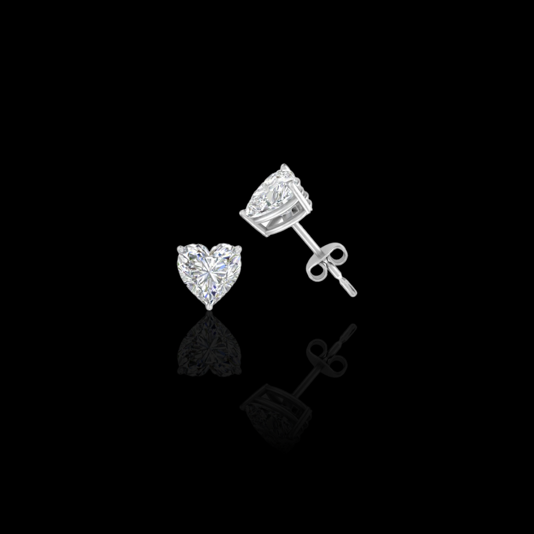 1.0 Ctw Heart Solitaire Studs