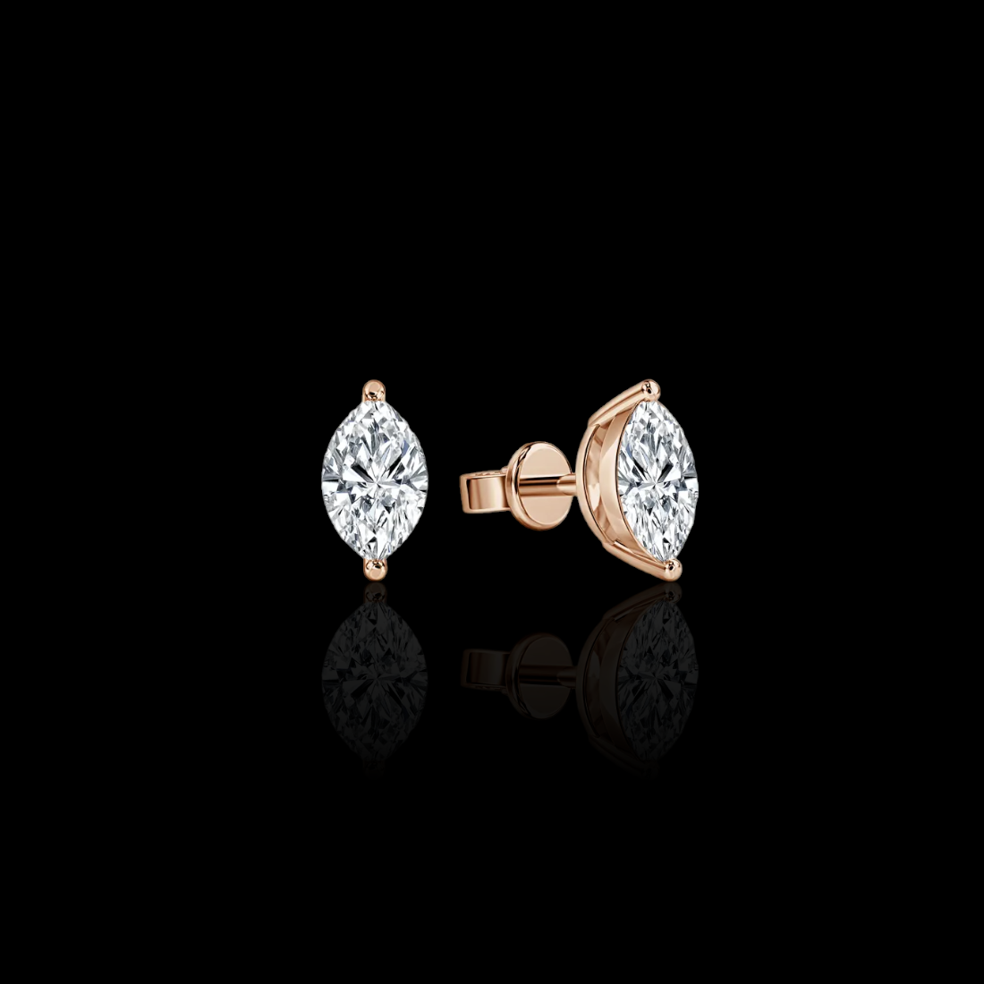 2.0 Ctw Marquise Solitaire Studs