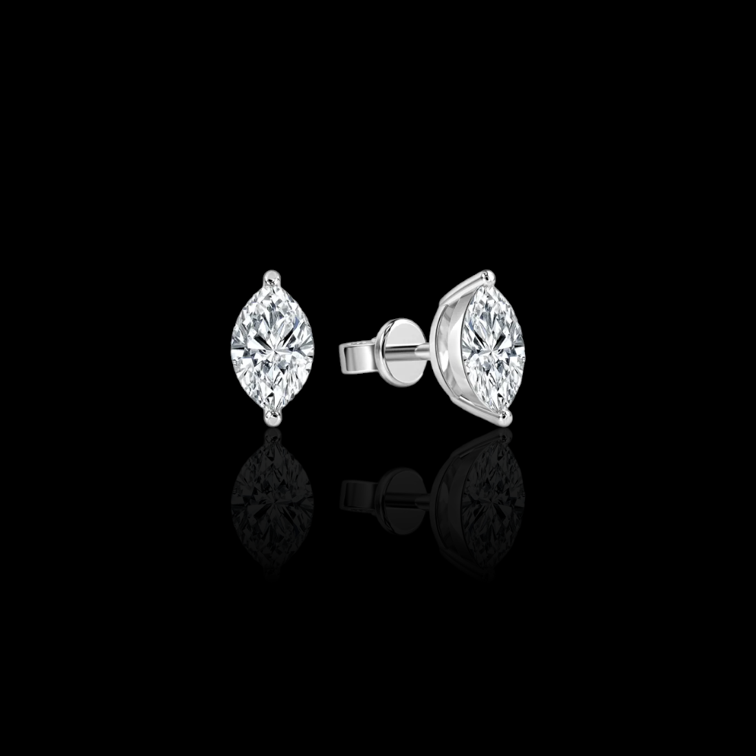 2.0 Ctw Marquise Solitaire Studs