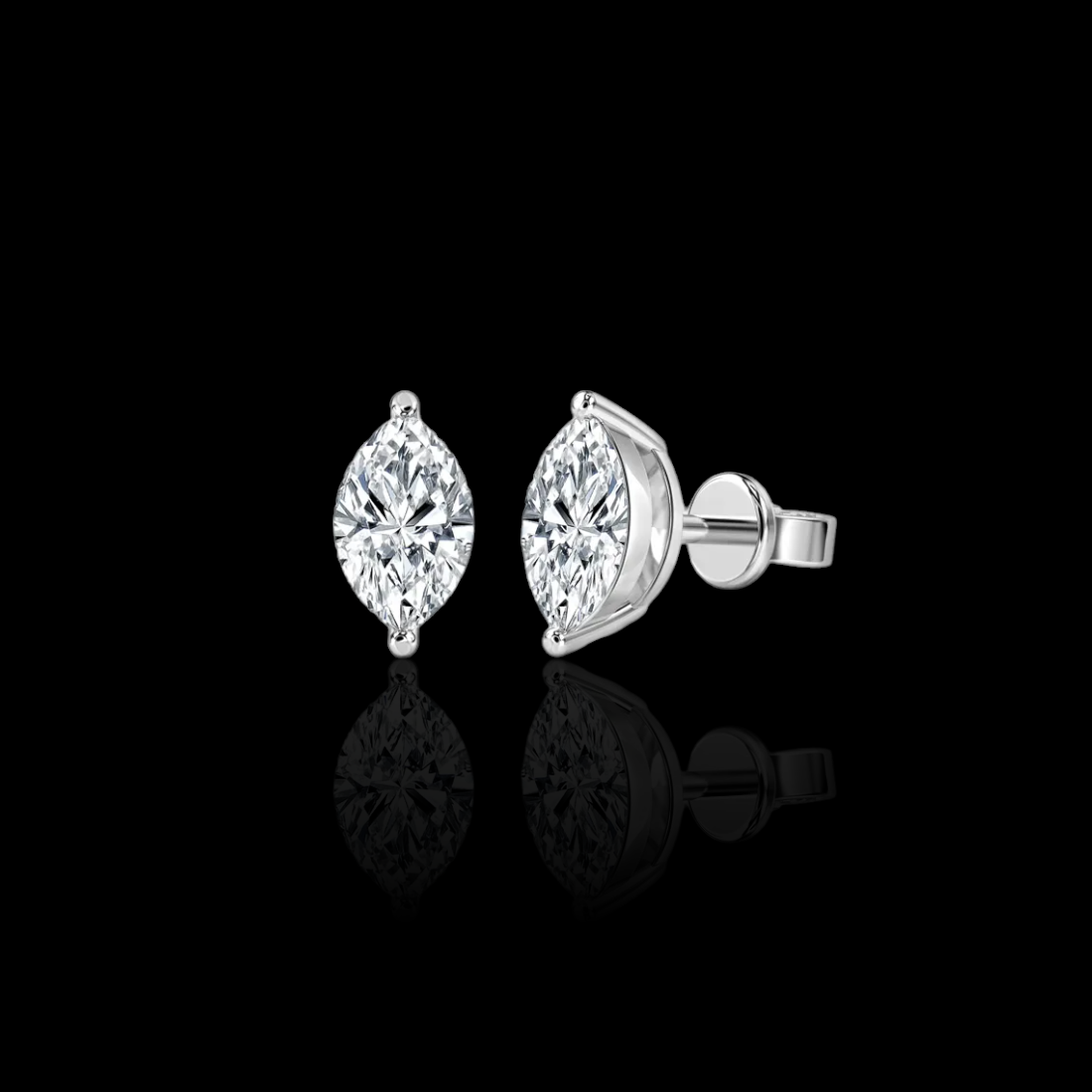 2.0 Ctw Marquise Solitaire Studs