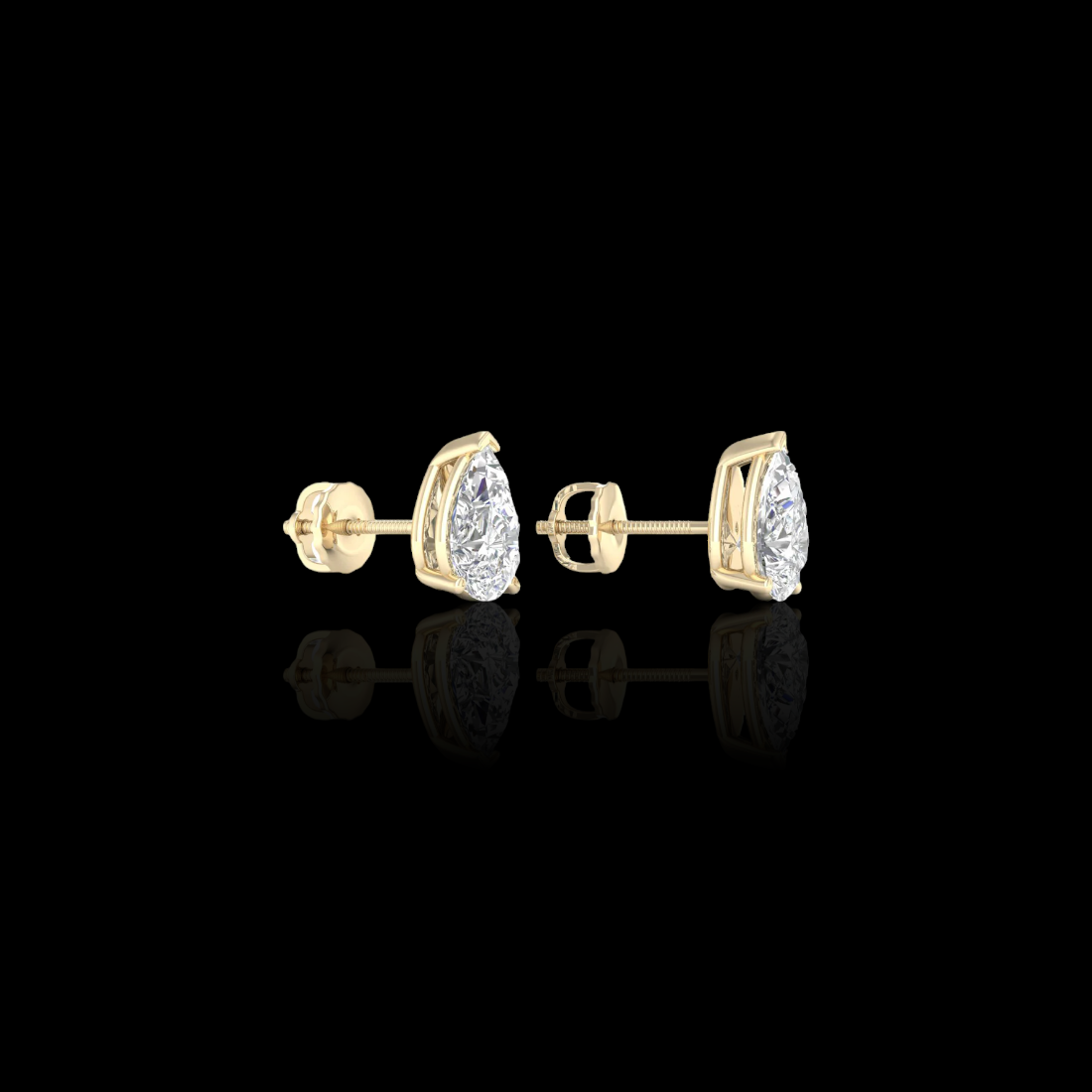 2.0 Ctw Pear Solitaire Studs