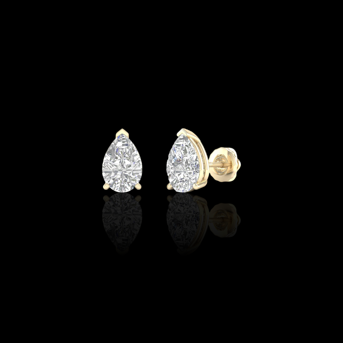 2.0 Ctw Pear Solitaire Studs