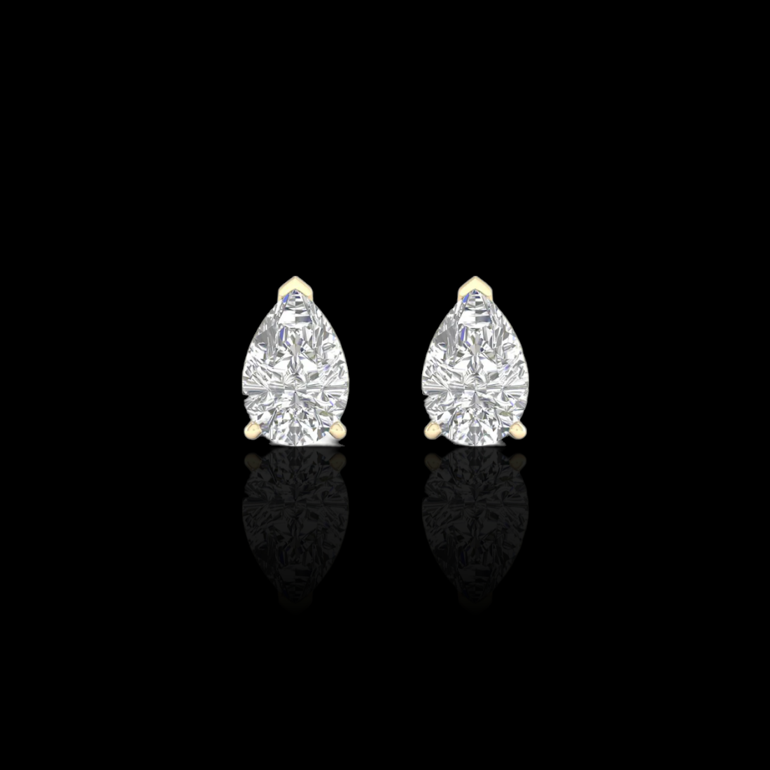 1.0 Ctw Pear Solitaire Studs