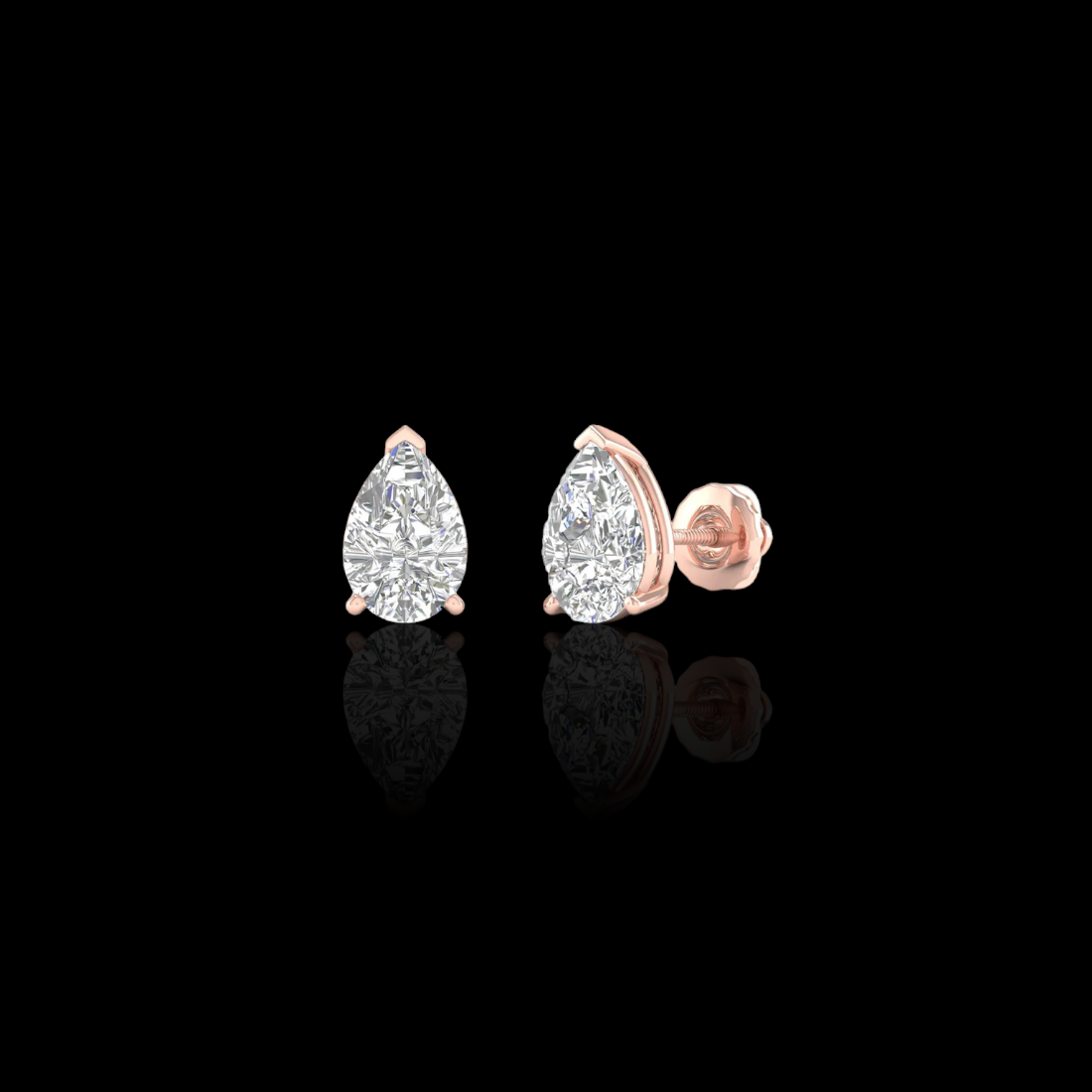 2.0 Ctw Pear Solitaire Studs