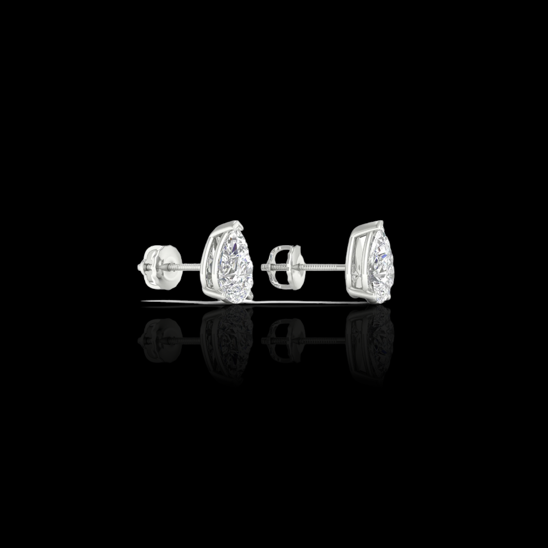 2.0 Ctw Pear Solitaire Studs