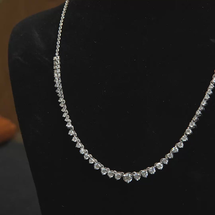 Exquisite Diamond Half Tennis Neckline