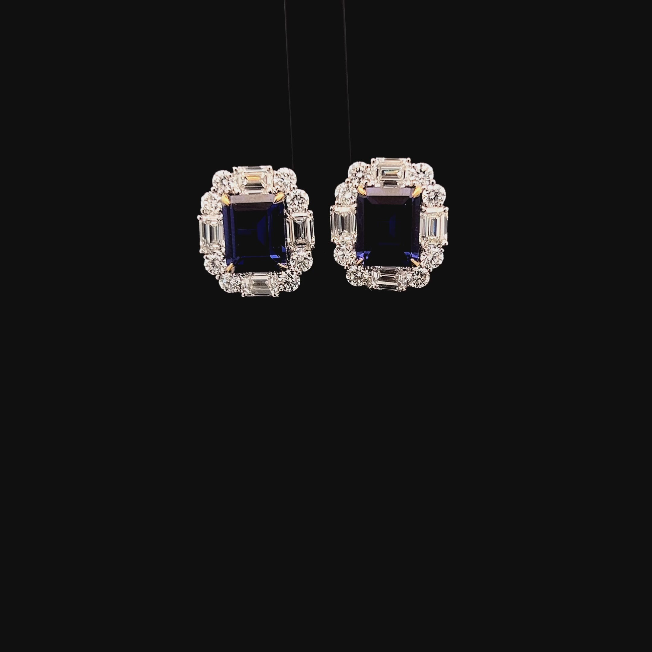 Elegant Sapphire and Diamond Earrings