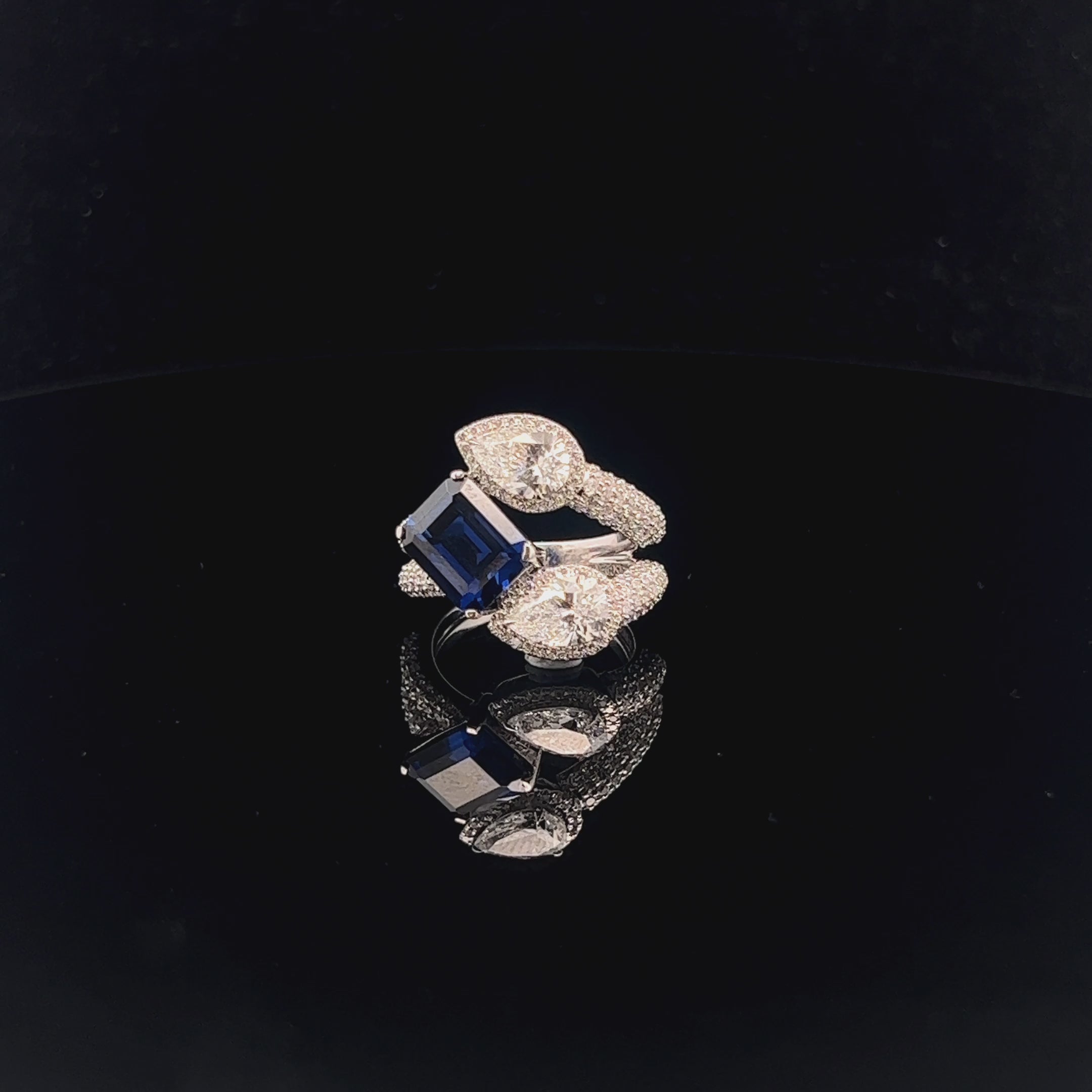 Double Pear Diamond Center Stone Cocktail Ring