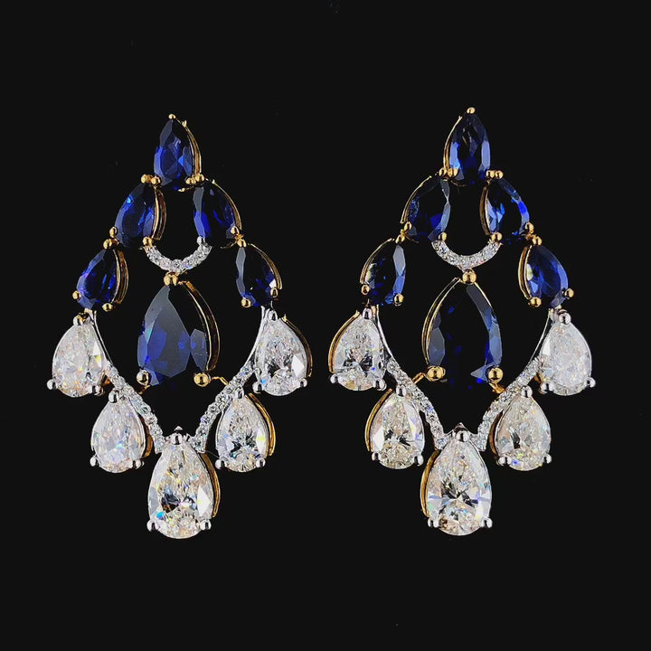 Elegant Sapphire and Diamond Earrings