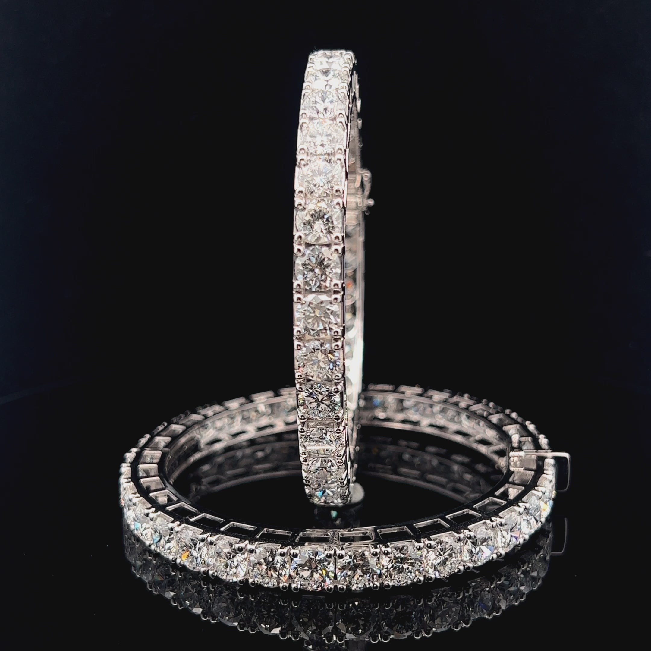 Timeless Elegance: 1.0ct Each Round Diamond Bangles
