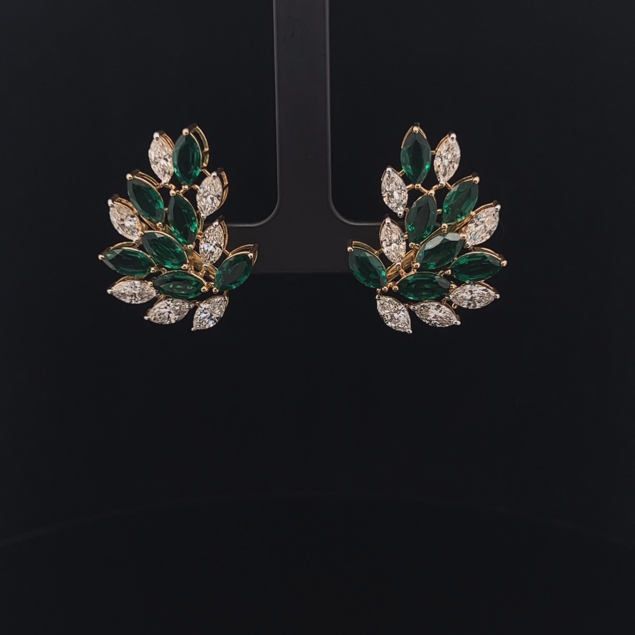 Green Petal Earrings