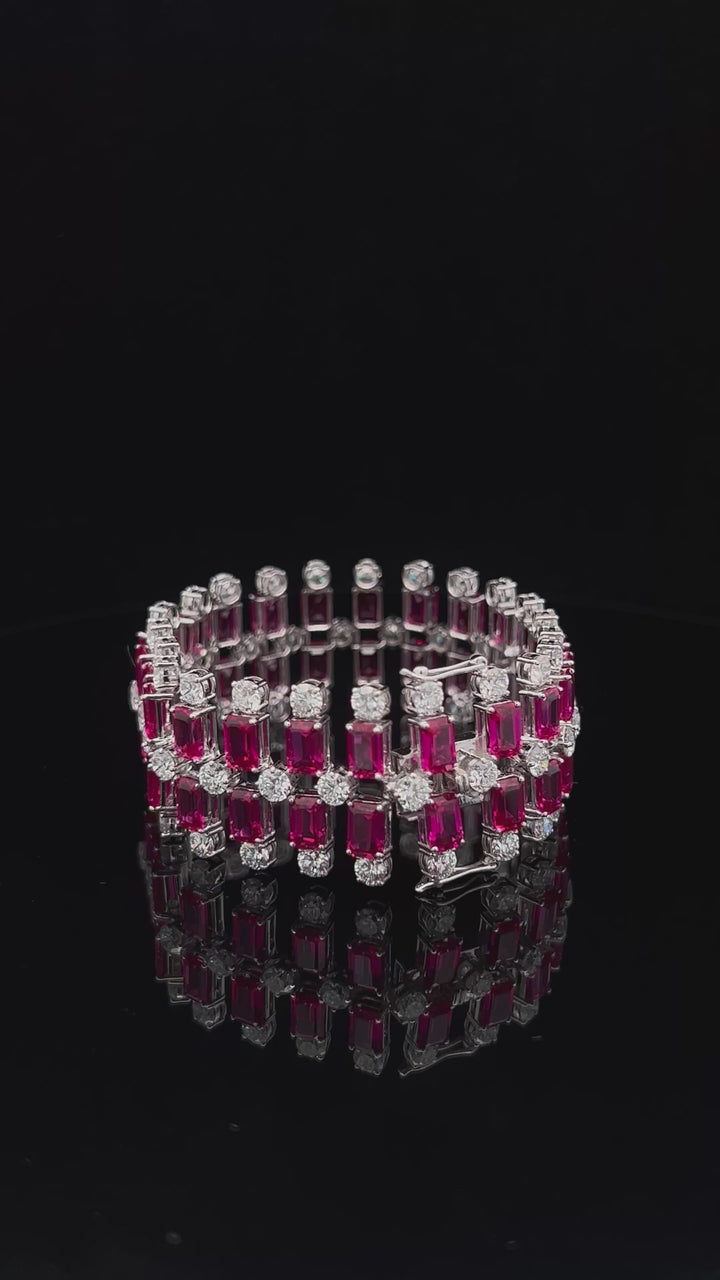 Elegant lab grown Pink Sapphire Wrist Circlet