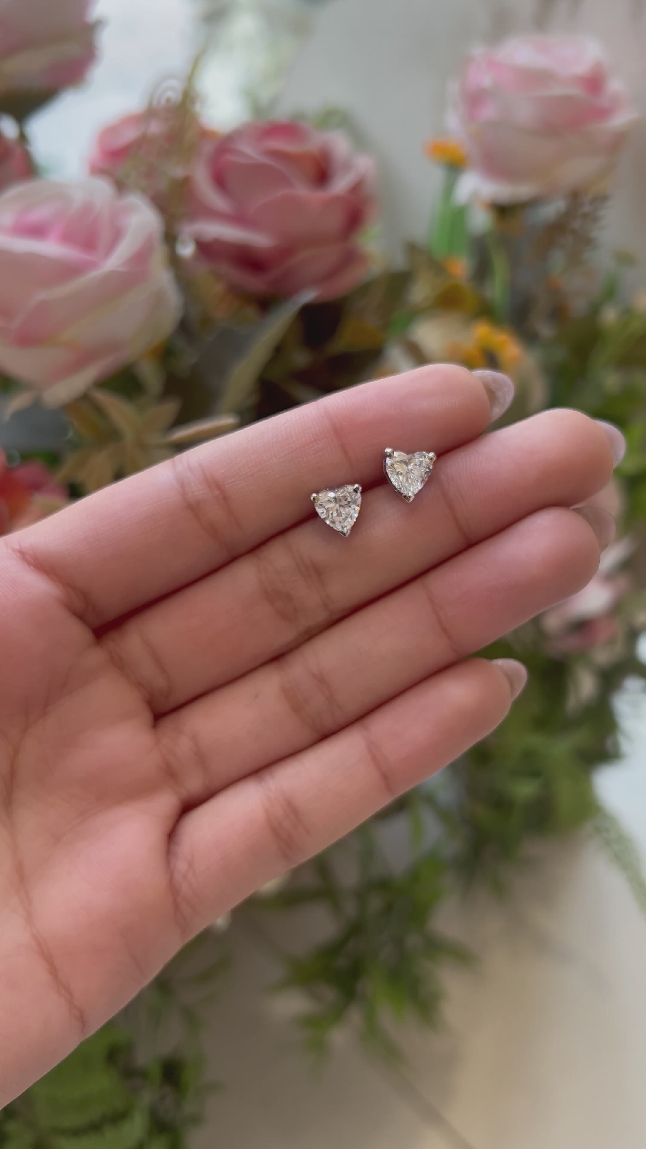 1.0 Ctw Heart Solitaire Studs