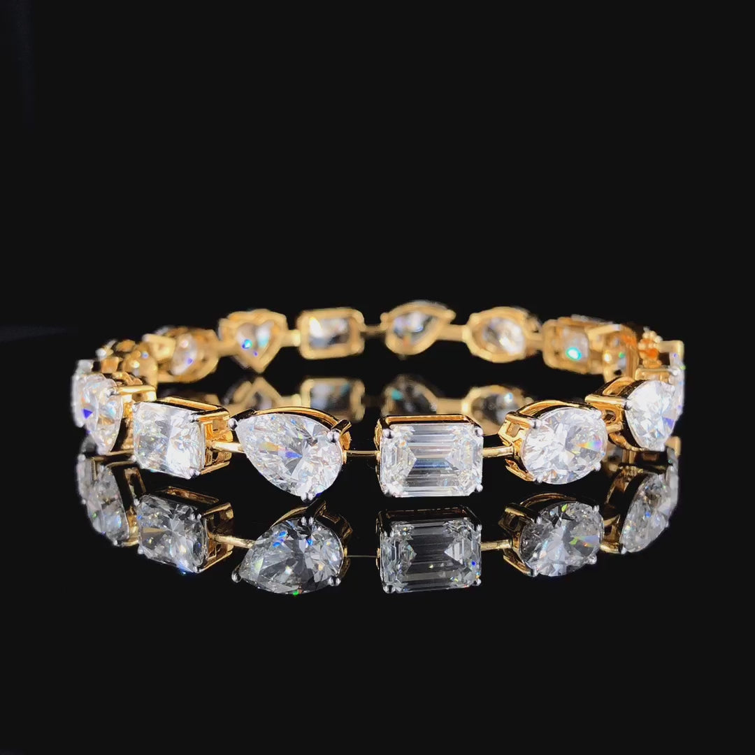A Constellation of Shapes: 2.0ct Each Multishape Diamond Bracelet