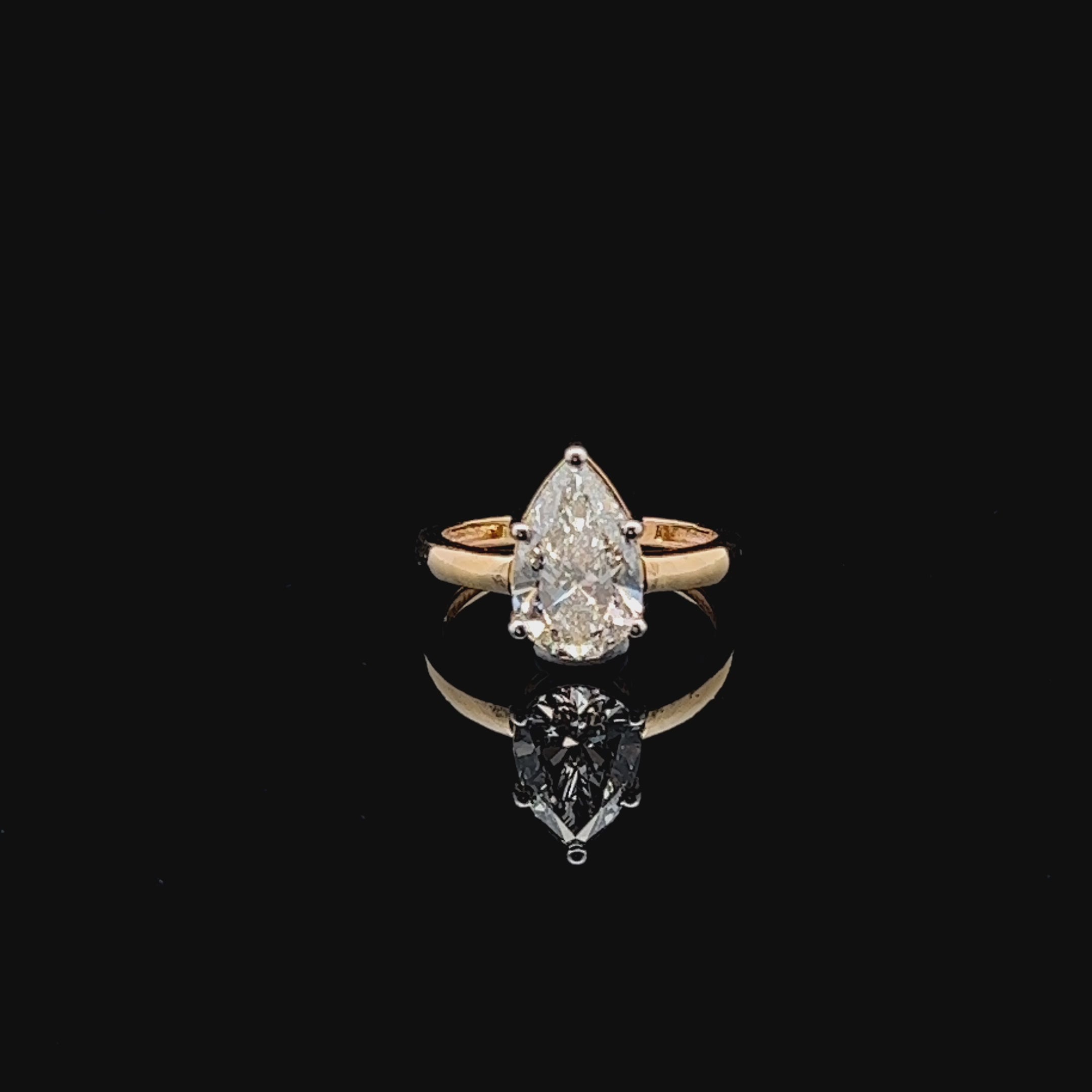 Pear Solitaire Diamond Ring: 2.5ct