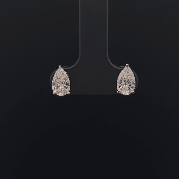 Pear Elegance: 1.00ctw Diamond Stud Earrings