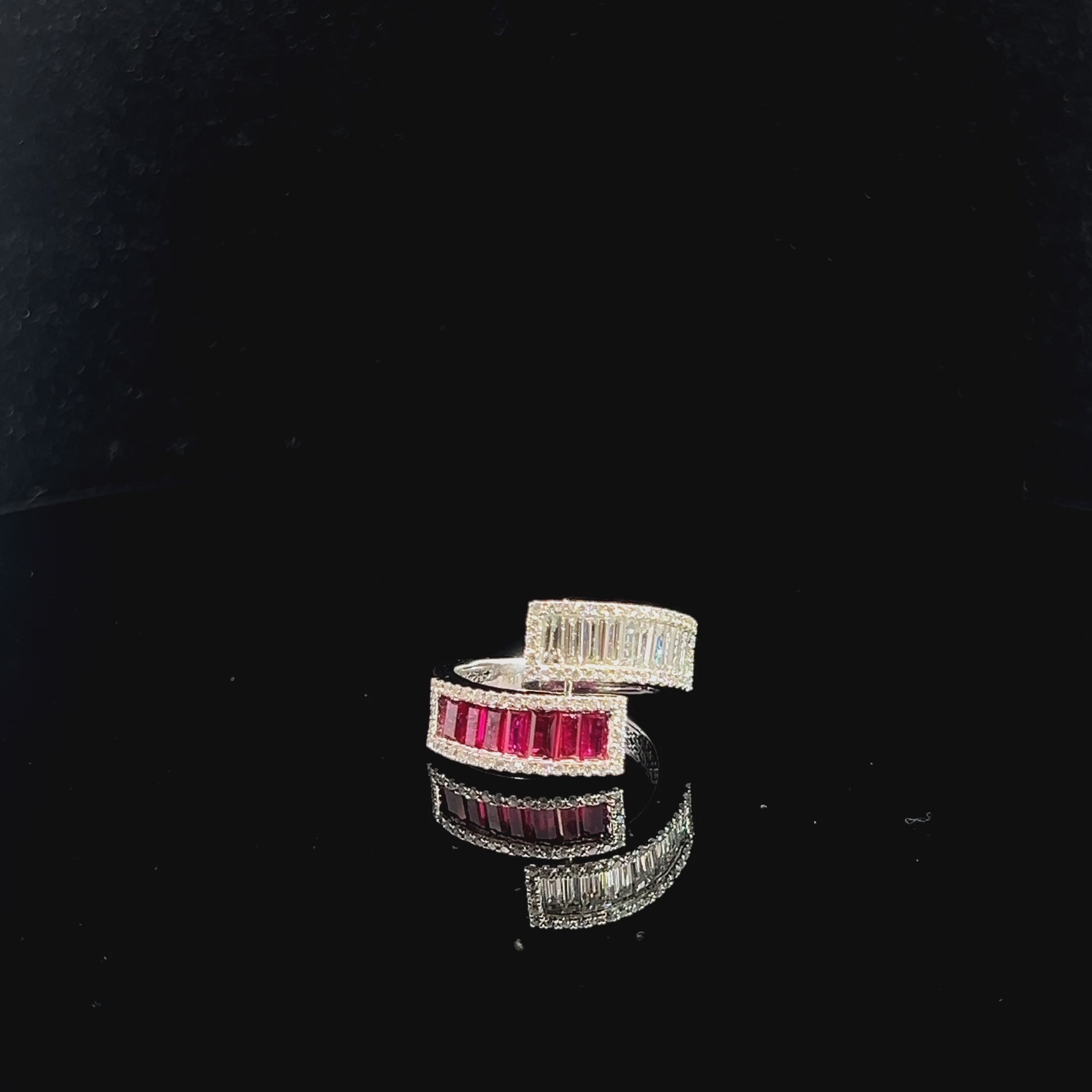 Elegant Dual-Band Gemstone Ring