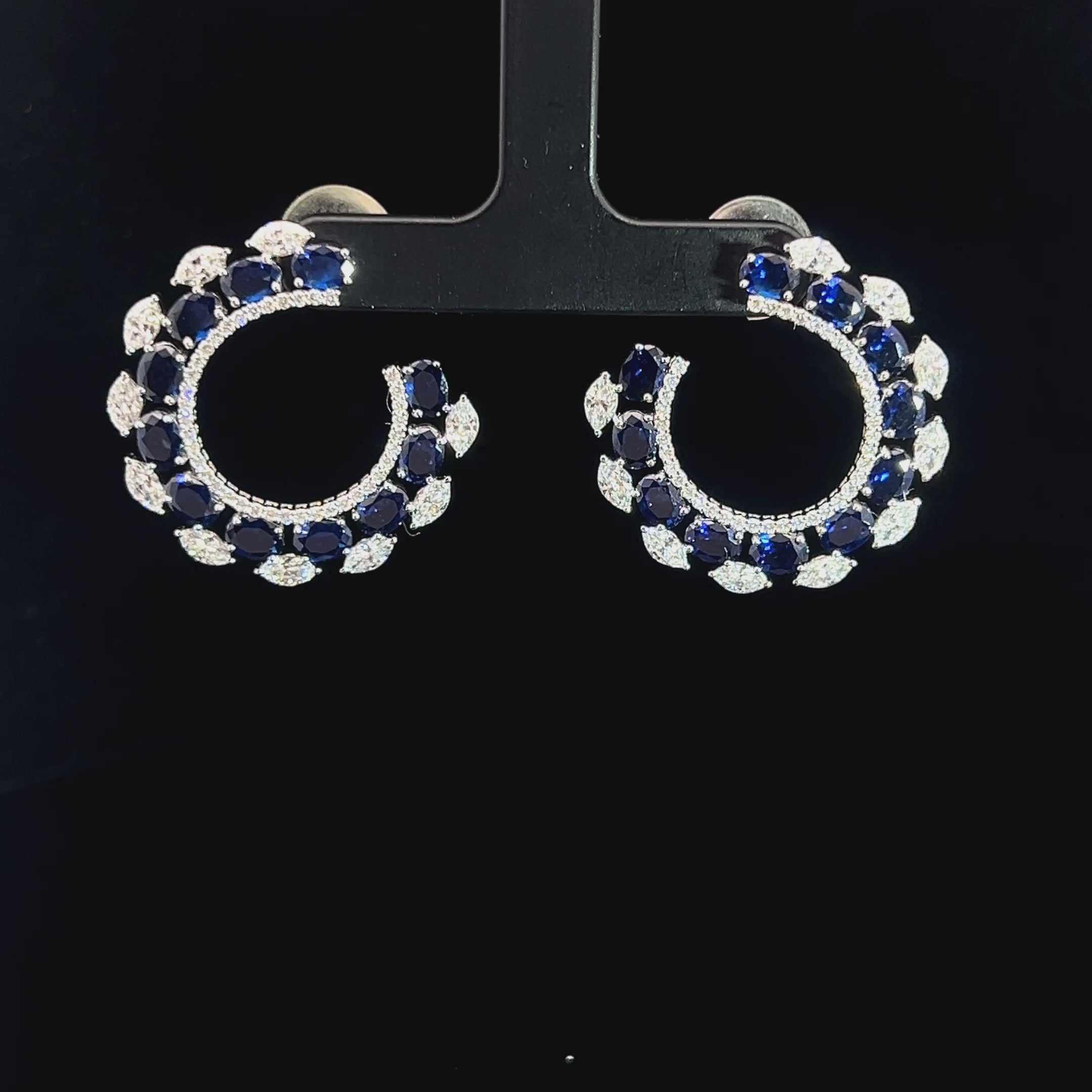 Elegant Sapphire and Diamond Hoops