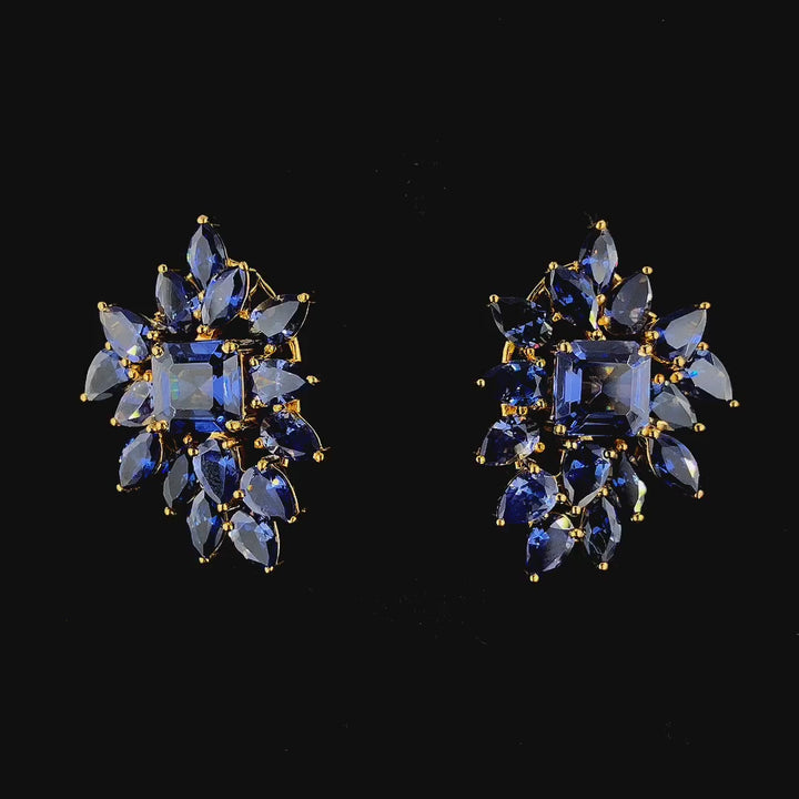 Elegant Blue Sapphire Stud Earrings