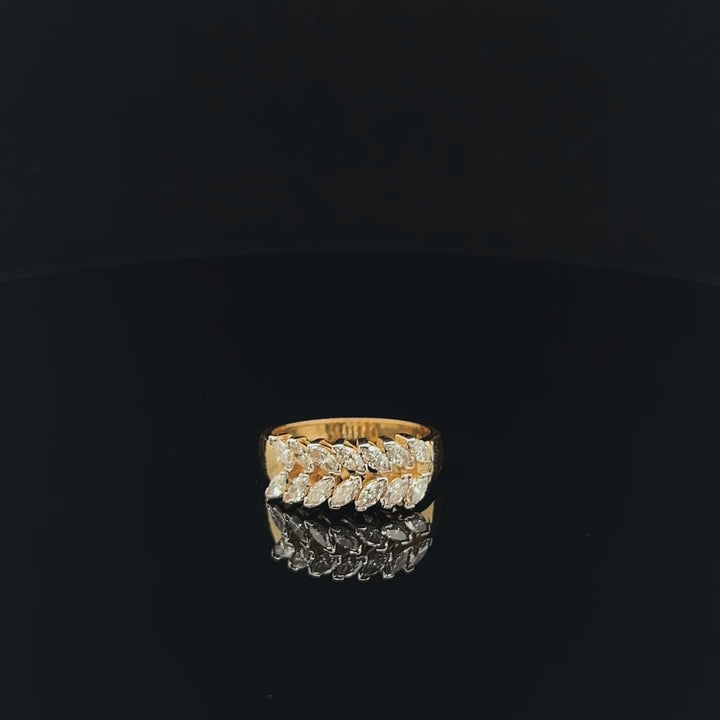 Perfectly Petite Marquise: 0.06ct Diamond Half Eternity in yellow gold