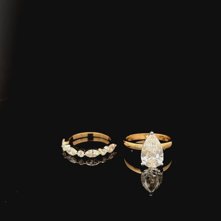 The 3.00ct Pear Solitaire & Band set