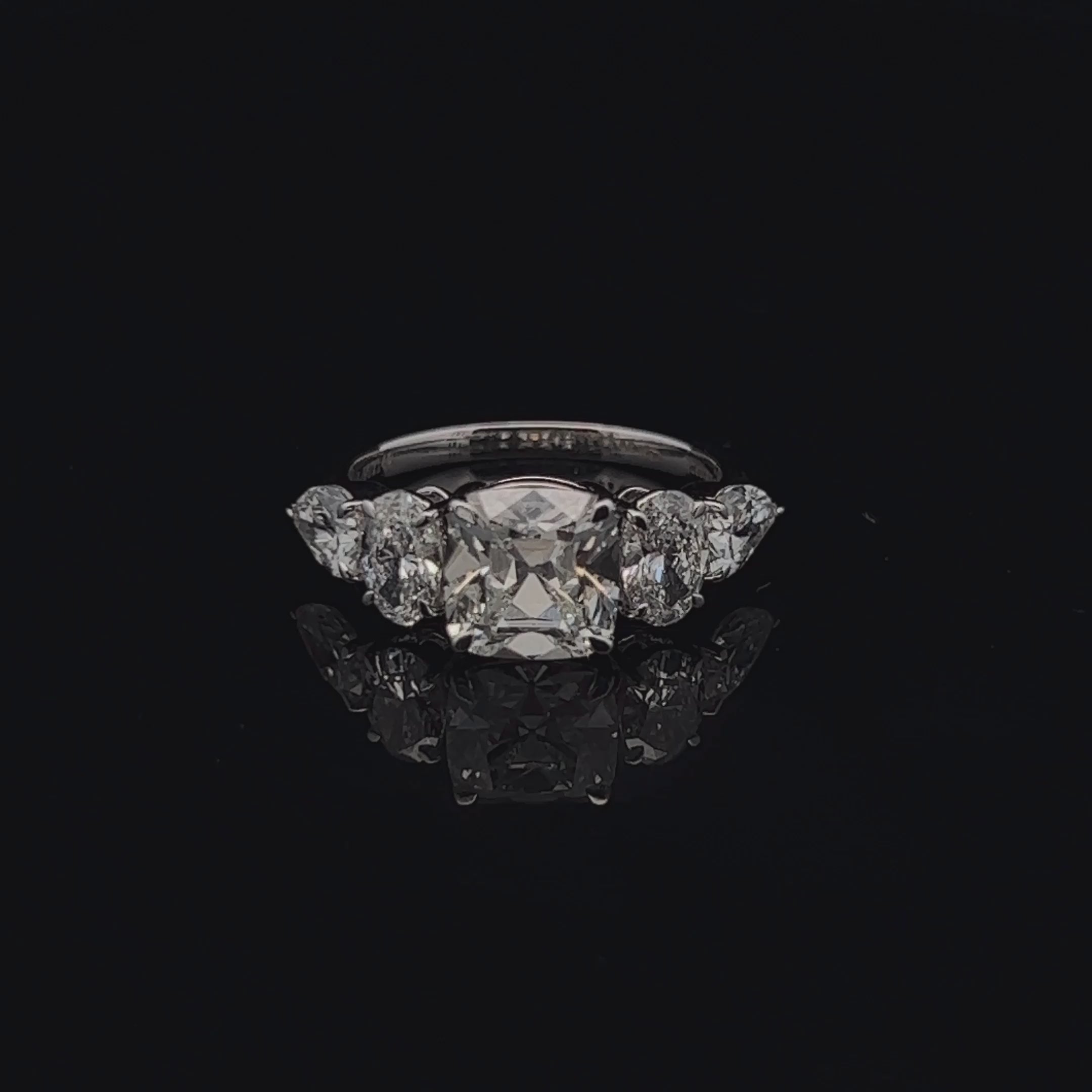 2.0ct Cushion Cut Accent Stone Ring